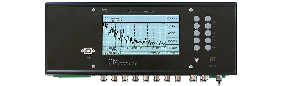 El ICM MONITOR es el Monitor para medición de descargas parciales